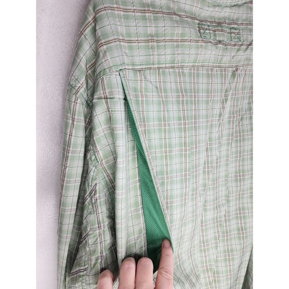 Duluth Trading Mens Green Plaid Long Sleeve Shirt Vented Fishing Hiking 2XL Tall - Picture 3 of 8